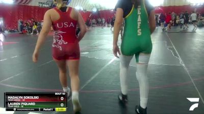 145 lbs Round 4 (6 Team) - Madalyn Sokolski, Team Green vs Lauren Piquard, Team Gold