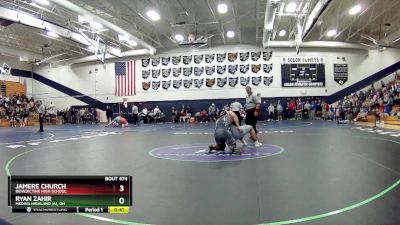 215 lbs Cons. Round 4 - Ryan Zahir, Medina Highland (A), OH vs Jamere Church, Benedictine High School