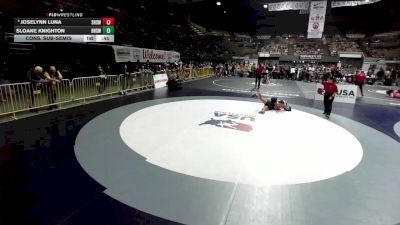 155 lbs Cons. Sub-semis - Joselynn Luna, Selma High School Wrestling vs Sloane Knighton, Benicia High School Wrestling