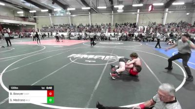 130 lbs Consi Of 8 #2 - Brooks Bowyer, East Valley WC vs Santiago Medrano, WLV Junior Wrestling