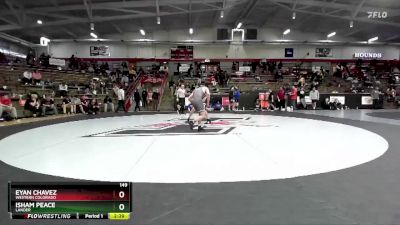 149 lbs Cons. Round 6 - Isham Peace, Lander vs Eyan Chavez, Western Colorado