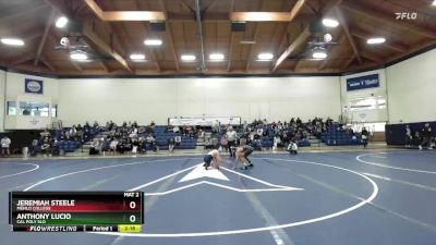 133 lbs Quarterfinal - Anthony Lucio, Cal Poly SLO vs Jeremiah Steele, Menlo College