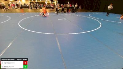 Boys 3rd-4th Grade - 77 Cons. Round 2 - Caleb Newbury, Moen Wrestling Academy vs Asher Morrison, Big Game Wrestling Club