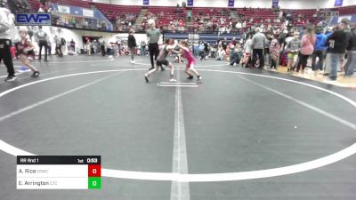 47 lbs Rr Rnd 1 - Avery Rice, El Reno Wrestling Club vs EvieDale Arrington, Comanche Takedown Club