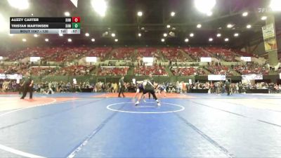 130 lbs Cons. Round 2 - Auzzy Carter, Powell Wrestling Club vs Tristan Martinsen, Bearcats Wrestling Club Helena