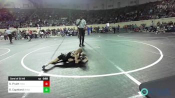 52 lbs Consi Of 32 #2 - Stryker Pruitt, Tecumseh Takedown Club vs Brodie Copeland, Wyandotte Youth Wrestling