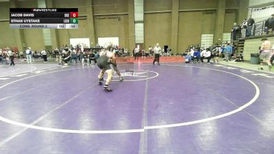 190 lbs Cons. Round 3 - Jacob Davis, Deer Creek vs Ethan Uyetake, Lincoln Christian