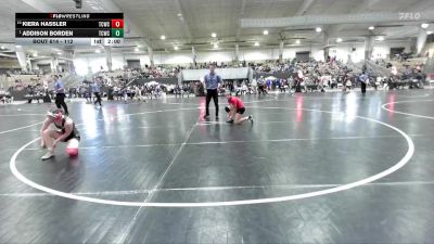112 lbs Champ. Round 1 - Addison Borden, Blackman Wrestling Club vs Kiera Hassler, Cumberland Co Youth WC