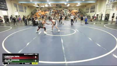 190 lbs Cons. Round 5 - Christian Tapia, Porterville vs Allan Johnson, Yorba Linda