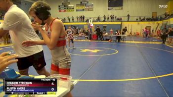 92 lbs 5th Place Match - Rustin Ayers, Smoky Valley Wrestling Club vs Connor Stricklin, Wichita Training Center