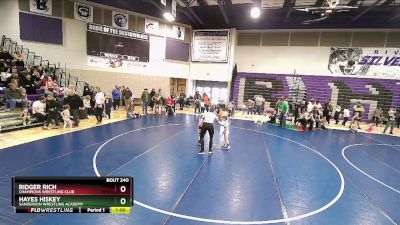 42 lbs Cons. Round 3 - Hayes Hiskey, Sanderson Wrestling Academy vs Ridger Rich, Champions Wrestling Club