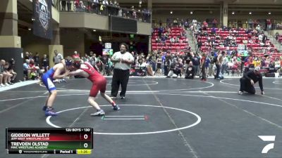 130 lbs Cons. Round 2 - Trevden Olstad, MWC Wrestling Academy vs Giddeon Willett, Jeff West Wrestling Club