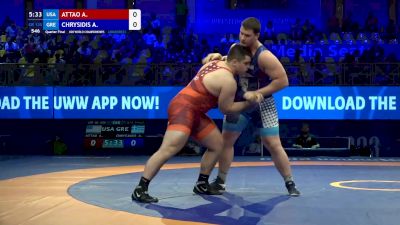 130 kg 1/4 Final - Aden Attao, United States vs Achilleas Chrysidis, Greece