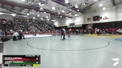 110 lbs Champ. Round 1 - Estreya Santana, Paloma Valley vs Audrey Galbraith, Serrano