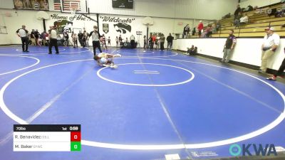 70 lbs Final - Rowden Benavidez, Collinsville Cardinal Youth Wrestling vs Maddox Baker, Springdale Youth Wrestling Club