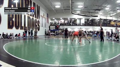 131 B 3rd Place Match - Ciara Riner, Unattached vs London Woods, North Central University