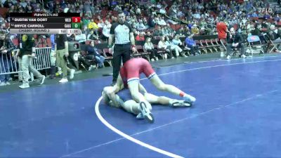 1A-138 lbs Champ. Round 2 - Dustin Van Oort, West Sioux, Hawarden vs Bryce Carroll, Cascade