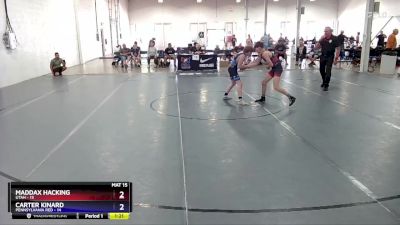 114 lbs 2nd Wrestleback (8 Team) - Maddax Hacking, Utah vs Carter Kinard, Pennsylvania Red