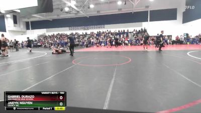 190 lbs Cons. Round 4 - Jaidyn Nguyen, Legacy WC vs Gabriel Durazo, San Marcos High School