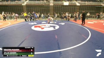 78 lbs Cons. Round 4 - Brayden Rodgers, Eastside United Wrestling Club vs Dylan Hansen, Douglas Wrestling Club