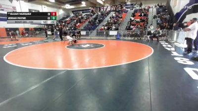 144 lbs Cons. Round 4 - Jeriah Payne, Canyon Springs vs Elijah Vazquez, Eleanor Roosevelt