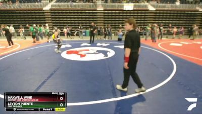 98 lbs Semifinal - Maxwell Wine, Cowboy Kids Wrestling Club vs Leyton Puente, CWC Thunder