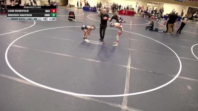 14U - 88 lbs Cons. Round 2 - Liam Rosevold, Mankato East vs Brooks Knutson, Kasson-Mantorville Wrestling Club