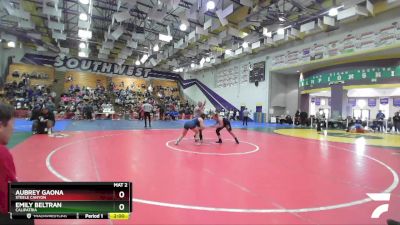 155 Girls Quarterfinal - Emily Beltran, Calipatria vs Aubrey Gaona, Steele Canyon