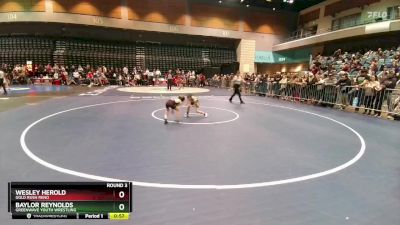 52-56 lbs Round 3 - Wesley Herold, Gold Rush Reno vs Baylor Reynolds, Greenwave Youth Wrestling