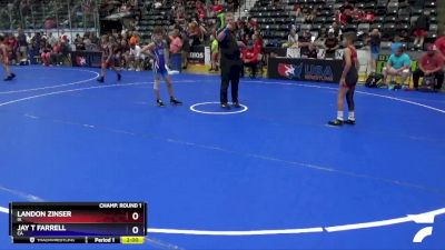 78 lbs Champ. Round 1 - Landon Zinser, IA vs Jay T Farrell, CA