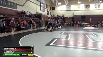 106 lbs Cons. Round 3 - Liam Dunlay, Pleasant Valley vs Cole Wibholm, Clarion-Goldfield-Dows