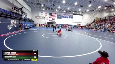 120 lbs Champ. Round 1 - Chase Reese, Douglas Middle School vs Mason Huff, Johnson Junior High