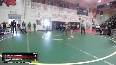 170 lbs Cons. Round 6 - Liliana Sarmiento, Jordan vs Alexis Rotenberry, Northgate