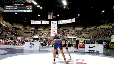 Junior Boys - 120 lbs Cons. Round 2 - Asa Pelletier, Community Youth Center - Concord Campus Wrestling vs Abram Coakley, Junipero Serra High School Wrestling