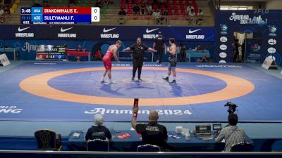 92 kg Qualif. - Elijah Diakomihalis, United States vs Farhad Suleymanli, Azerbaijan