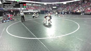 Girls 145 lbs Cons. Round 2 - Teagan Simpson, Oregon-Girls vs Kira Simpson, Wauwatosa West/East-Girls