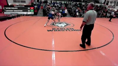285 lbs Semifinal - Anthony Sebastian, Elmhusrt (IC CATHOLIC) vs Wynn Philippi, Arlington Heights (ST. VIATOR)