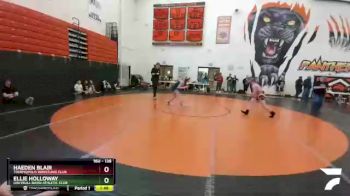 138 lbs Round 2 - Haeden Blair, Thermopolis Wrestling Club vs Ellie Holloway, Greybull Basin Athletic Club