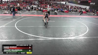 100 lbs Cons. Round 4 - Gregory Hellendrung, Chilton Hilbert Wrestling vs Kaiden DeGroot, Kaukauna