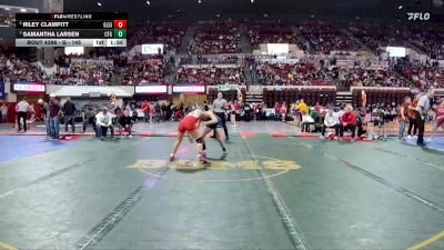 G - 145 lbs Quarterfinal - Samantha Larsen, Columbia Falls Girls vs Riley Clampitt, Glasgow Girls