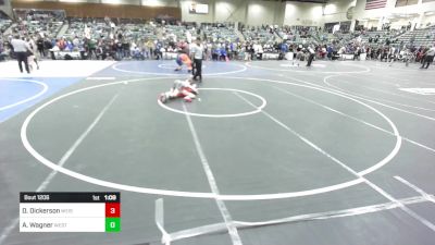 86 lbs Quarterfinal - Dylan Dickerson, Weiser Wrestling vs Aaragon Wagner, West Valley Junior Eagles