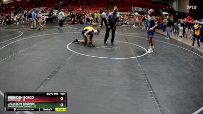 100 lbs Round 1 - Jackson Brown, Parkersburg Cougars vs Brenden Bosco, Unattached