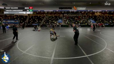 132 lbs Quarterfinal - Trevor Christenson, Basehor-Linwood HS vs Mikey Malizzio, Lombard (Montini)