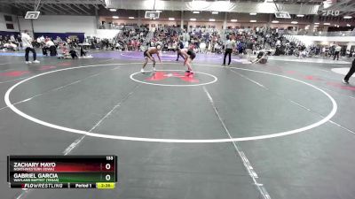 133 lbs Cons. Round 3 - Zachary Mayo, Northwestern (Iowa) vs Gabriel Garcia, Wayland Baptist (Texas)