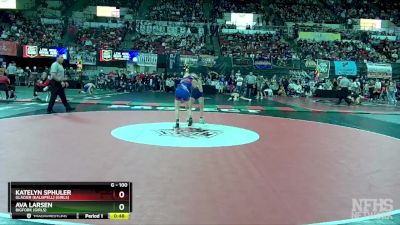 G - 100 lbs Cons. Round 2 - Ava Larsen, Bigfork (Girls) vs Katelyn Sphuler, Glacier (Kalispell) (Girls)