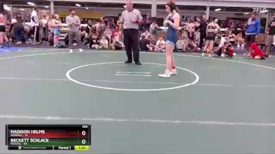 130 lbs Round 4 (8 Team) - Beckett Schlack, M2TCNJ vs Madison Helms, Seagull