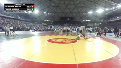 Boys 3A 165 lbs Cons. Round 3 - Jacob Rodrick, Southridge vs Jonathan Hardin, Kennewick