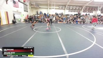 107 lbs Cons. Round 3 - Sid Pauling, Basha vs Brooke Ross, Boulder Creek