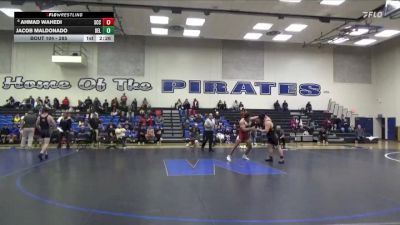285 lbs Cons. Round 2 - Ahmad Wahedi, Sacramento City College vs Jacob Maldonado, Delta College