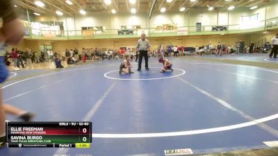 52-60 lbs Round 1 - Savina Burgo, Team Tulsa Wrestling Club vs Ellie Freeman, Mountain View Stingers